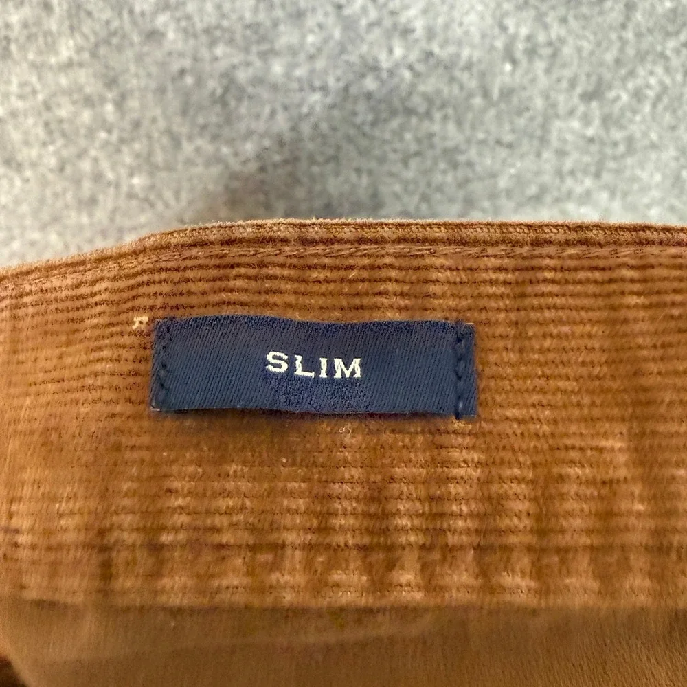 J. Crew‎ Corduroy Pants Mens 35x28 Burnt Orange Slim Flex Straight Leg Casual